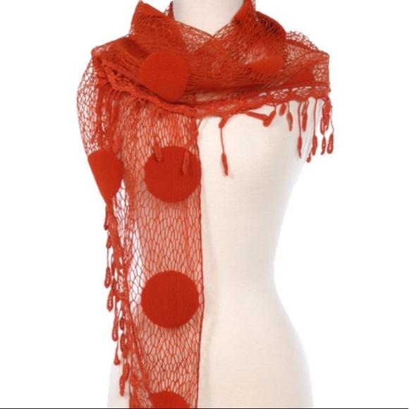 Ryu Crochet Lace Tulle Boho Romantic Scarf